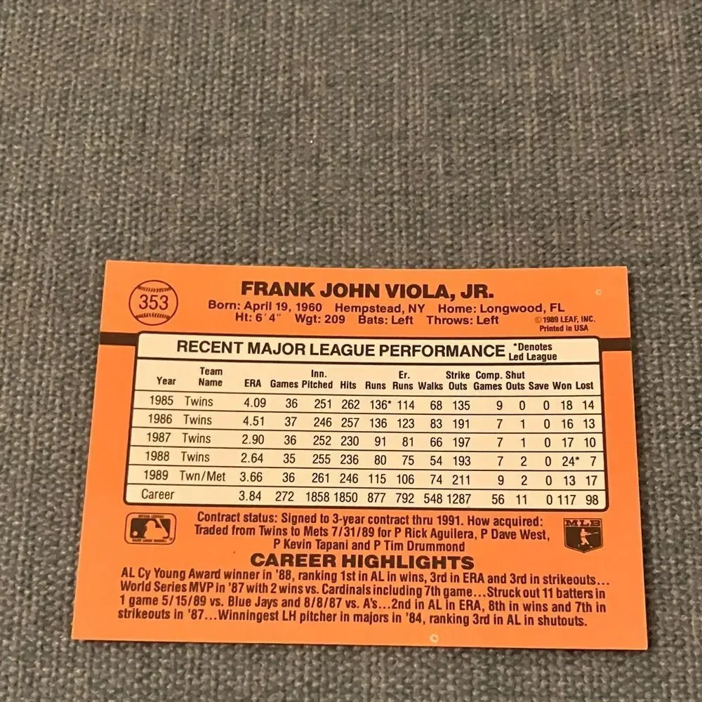 1990 Donruss New York Mets Baseball Card Trading Card